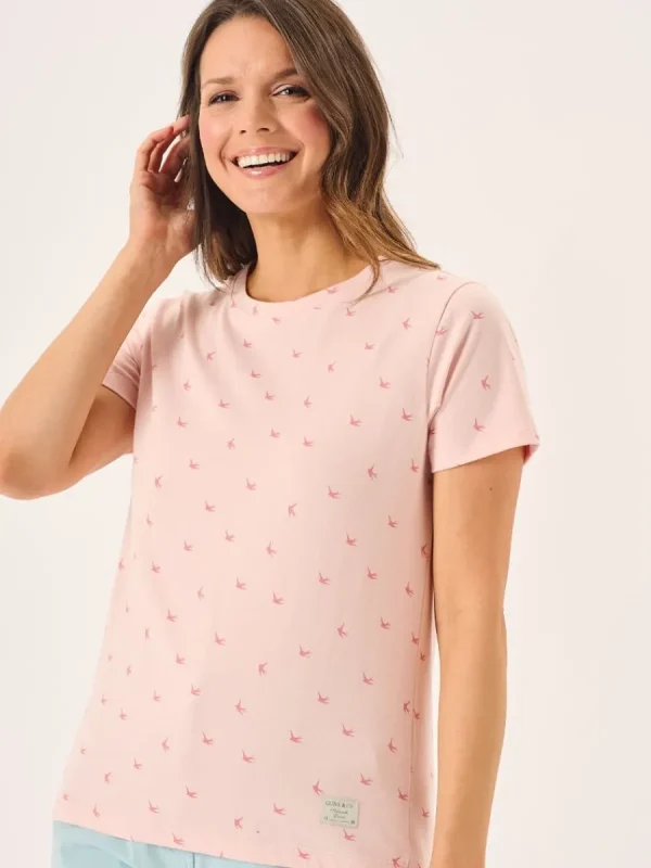 Quba & Co Pink Bird Print T-Shirt - Geena Sale