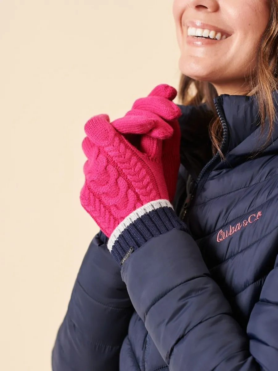 pink_striped_cable_knit_g_2.webp Quba & Co Pink Striped Cable Knit Gloves Sale