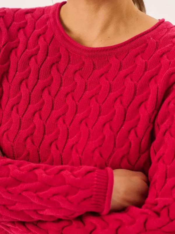 Quba & Co Pomegranate Cotton Cable Knitted Jumper - Clare Fashion