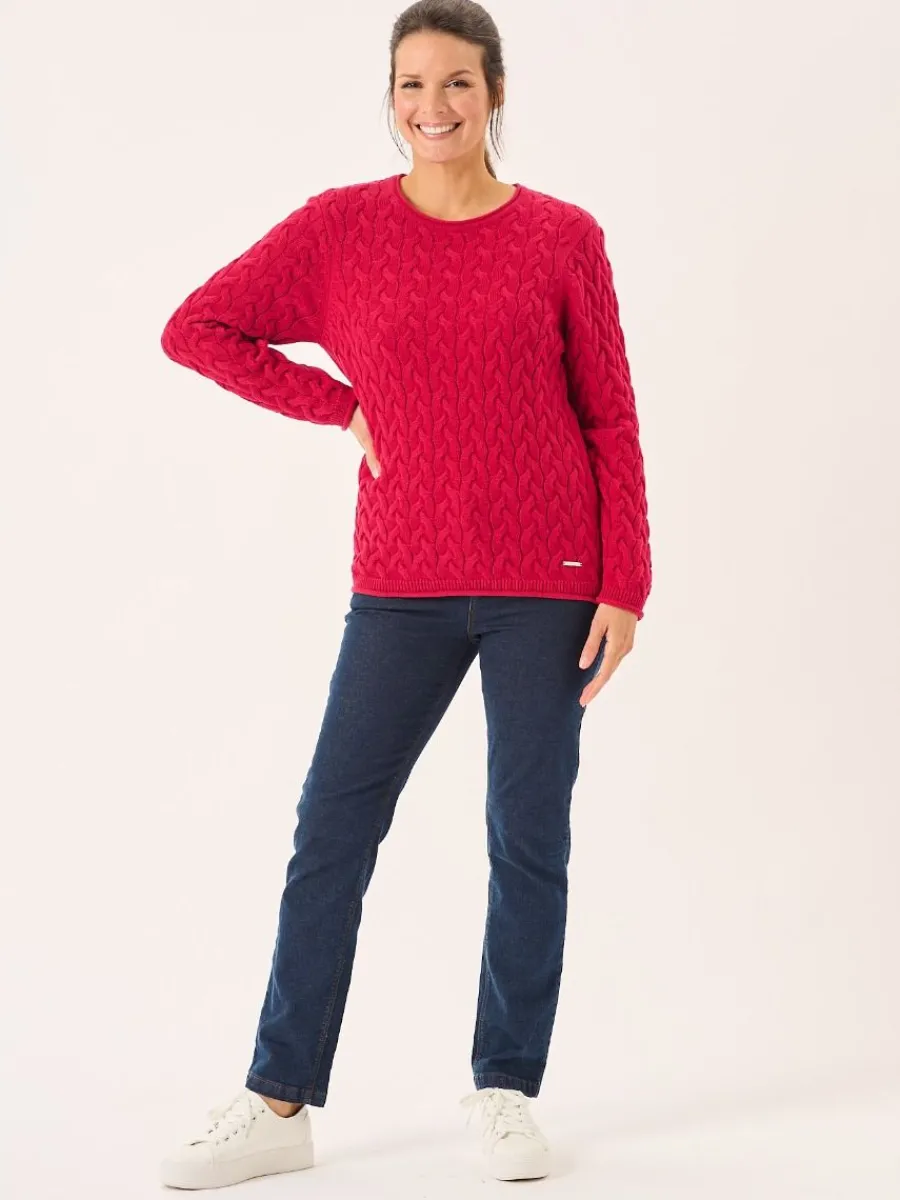 pomegranate_cotton_cable__3.webp Quba & Co Pomegranate Cotton Cable Knitted Jumper - Clare Fashion