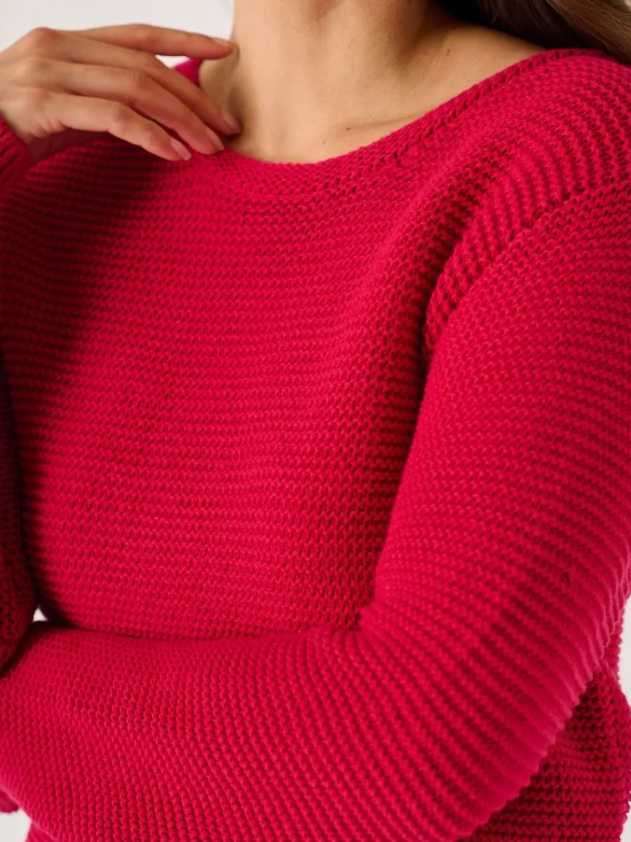 pomegranate_purl_stitch_t_1.webp Quba & Co Pomegranate Purl Stitch Tape Yarn Jumper - Skye Sale