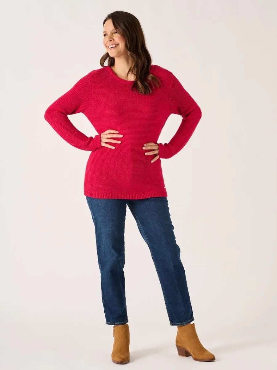 pomegranate_purl_stitch_t_4.webp Quba & Co Pomegranate Purl Stitch Tape Yarn Jumper - Skye Sale