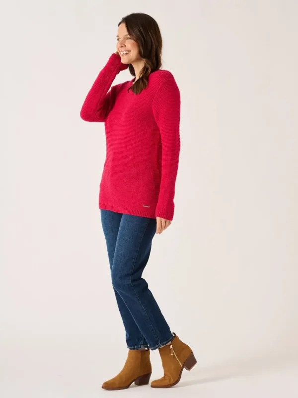 Quba & Co Pomegranate Purl Stitch Tape Yarn Jumper - Skye Sale