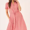 Quba & Co Red & White Nautical Print Fit And Flare Dress - Norah Discount