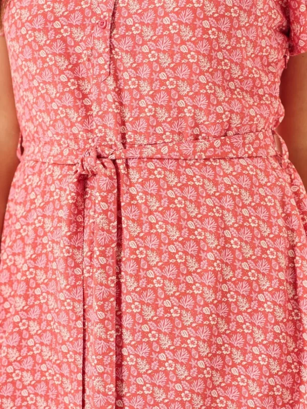 Quba & Co Red & White Nautical Print Fit And Flare Dress - Norah Discount