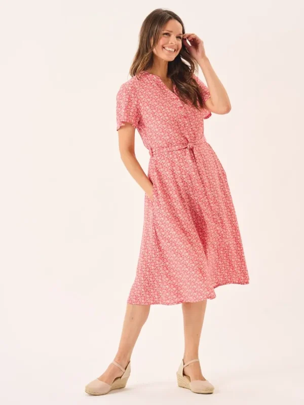 Quba & Co Red & White Nautical Print Fit And Flare Dress - Norah Discount