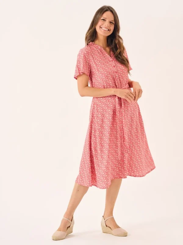 Quba & Co Red & White Nautical Print Fit And Flare Dress - Norah Discount