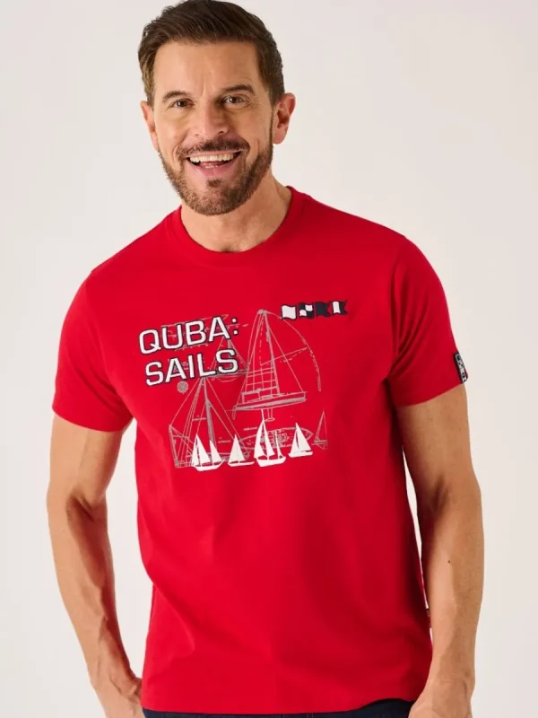 Quba & Co Red X-Series Nautical Graphic T-Shirt - Molter Clearance