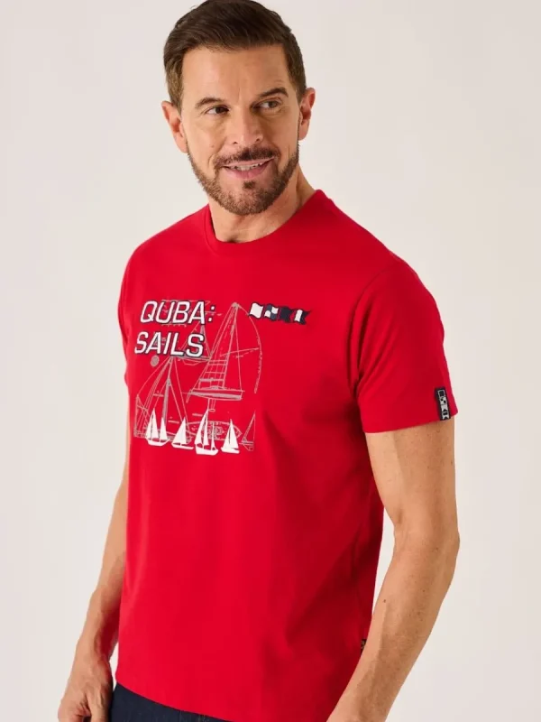 Quba & Co Red X-Series Nautical Graphic T-Shirt - Molter Clearance