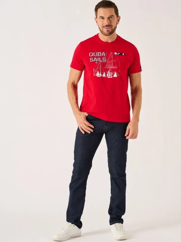 Quba & Co Red X-Series Nautical Graphic T-Shirt - Molter Clearance