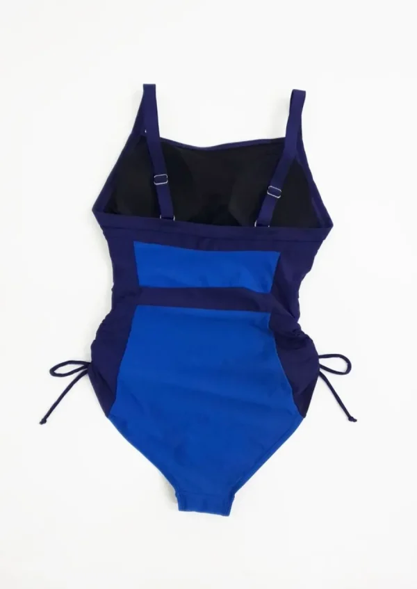 Quba & Co Renwick Blue Colour Block One Piece Swimsuit New