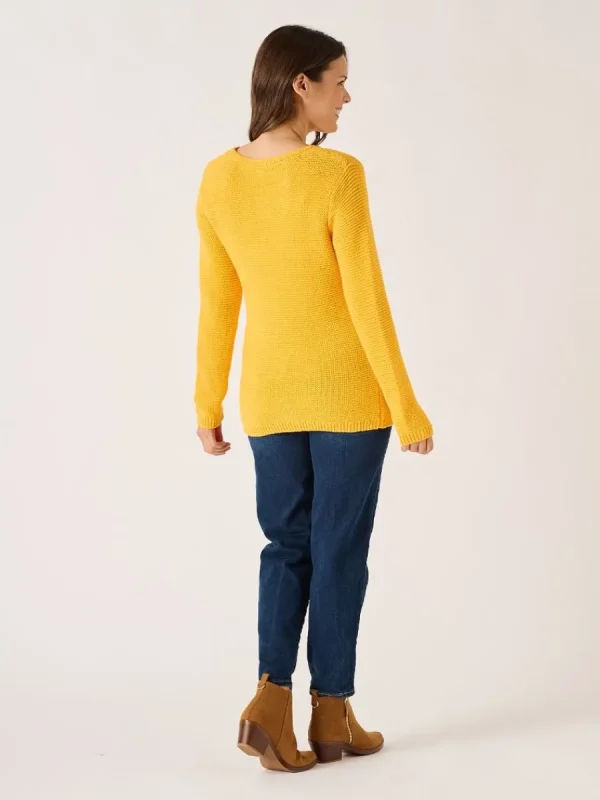 Quba & Co Saffron Purl Stitch Tape Yarn Jumper - Skye Hot