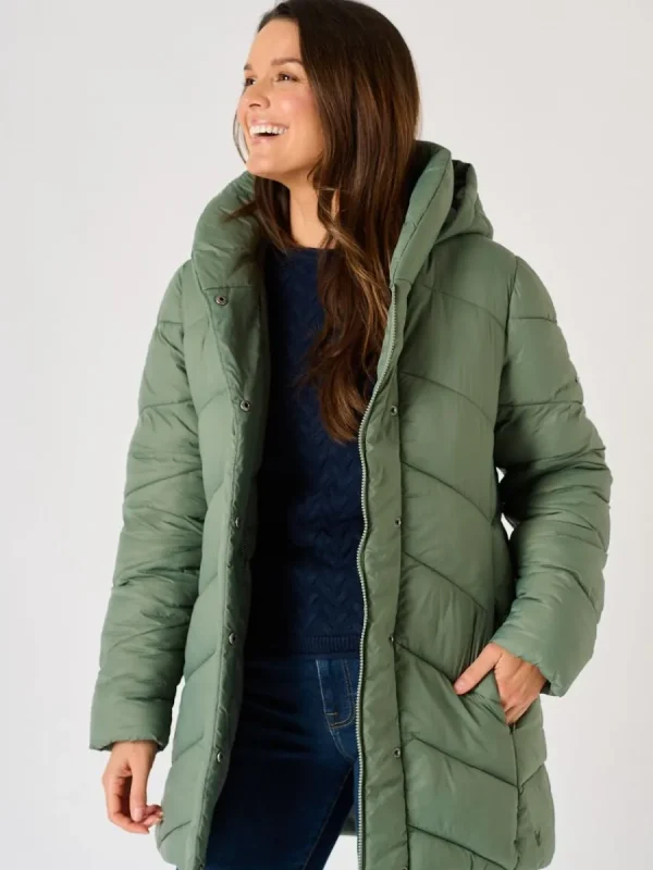 Quba & Co Sage Green Hooded Padded Coat - Plover Hot