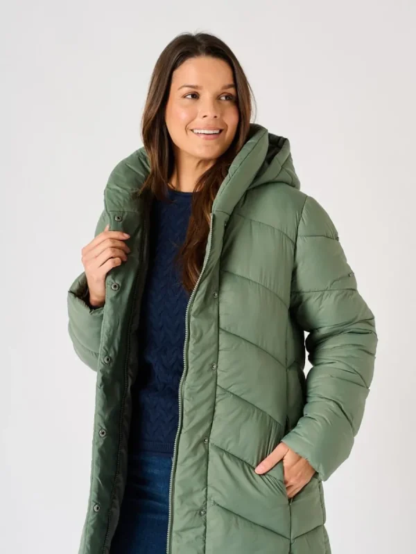 Quba & Co Sage Green Hooded Padded Coat - Plover Hot