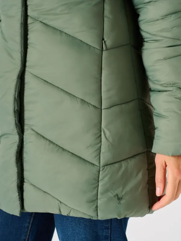 Quba & Co Sage Green Hooded Padded Coat - Plover Hot