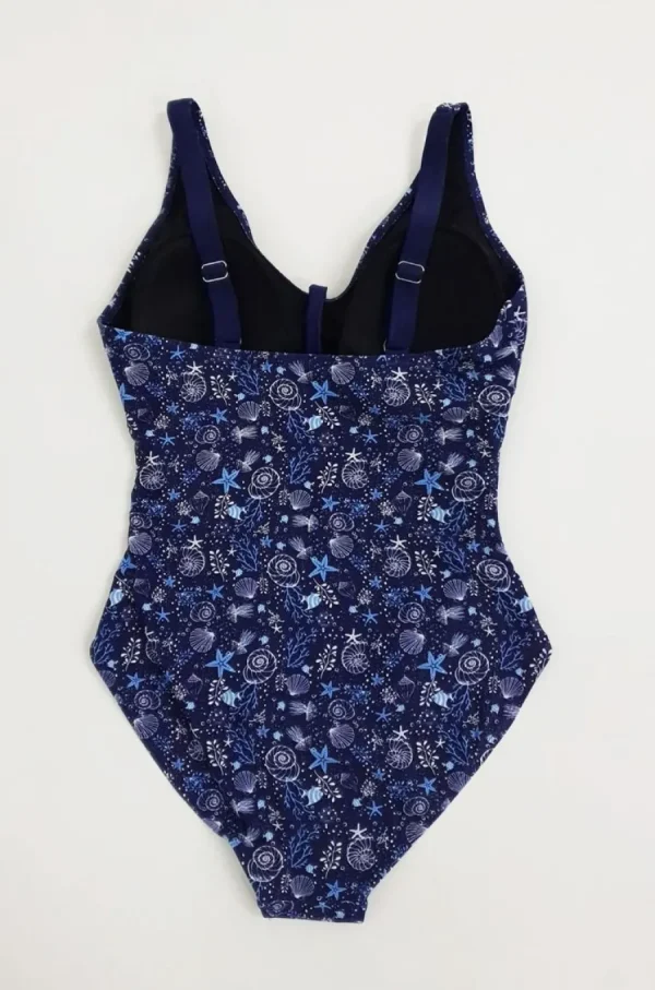 Quba & Co Shell Navy Nautical Design One Piece Swimsuit Online