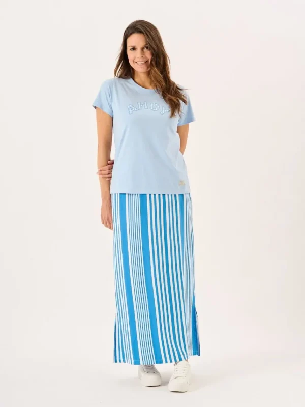 Quba & Co Soft Blue Ahoy Gingham Applique T-Shirt - Amie Fashion