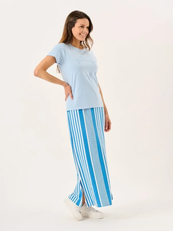 Quba & Co Soft Blue Ahoy Gingham Applique T-Shirt - Amie Fashion