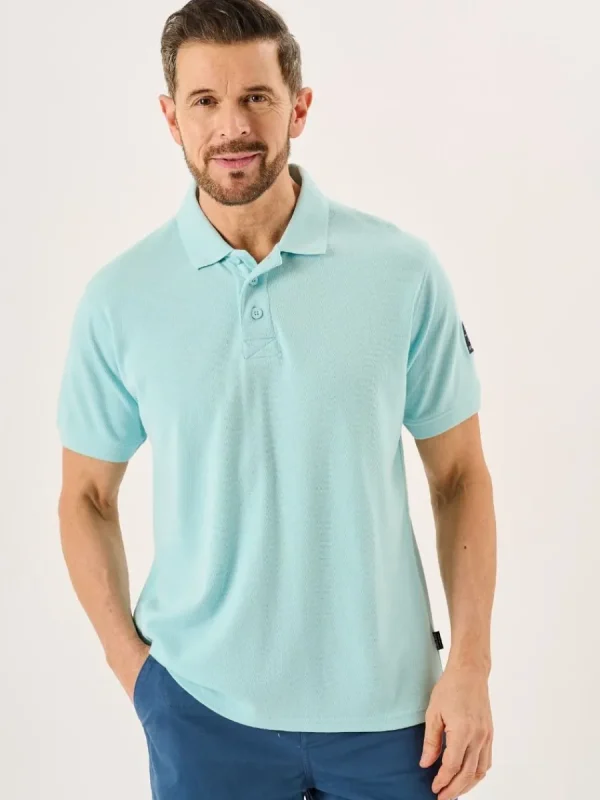 Quba & Co Splash Blue Lifestyle Closed Mesh Polo Shirt - Presston New