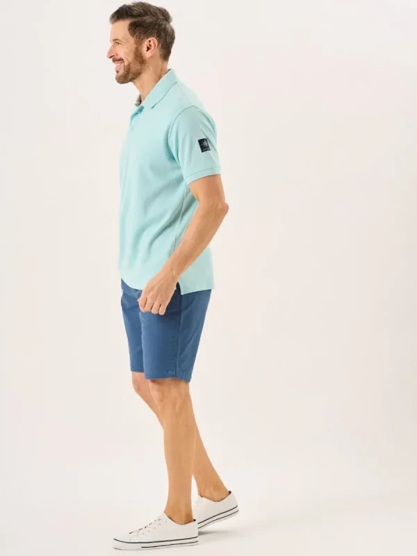 Quba & Co Splash Blue Lifestyle Closed Mesh Polo Shirt - Presston New