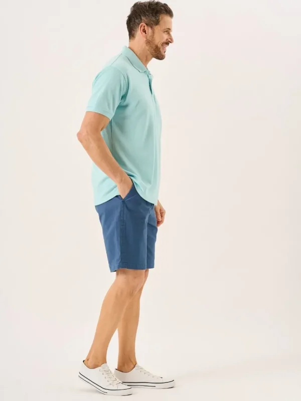 Quba & Co Splash Blue Lifestyle Closed Mesh Polo Shirt - Presston New