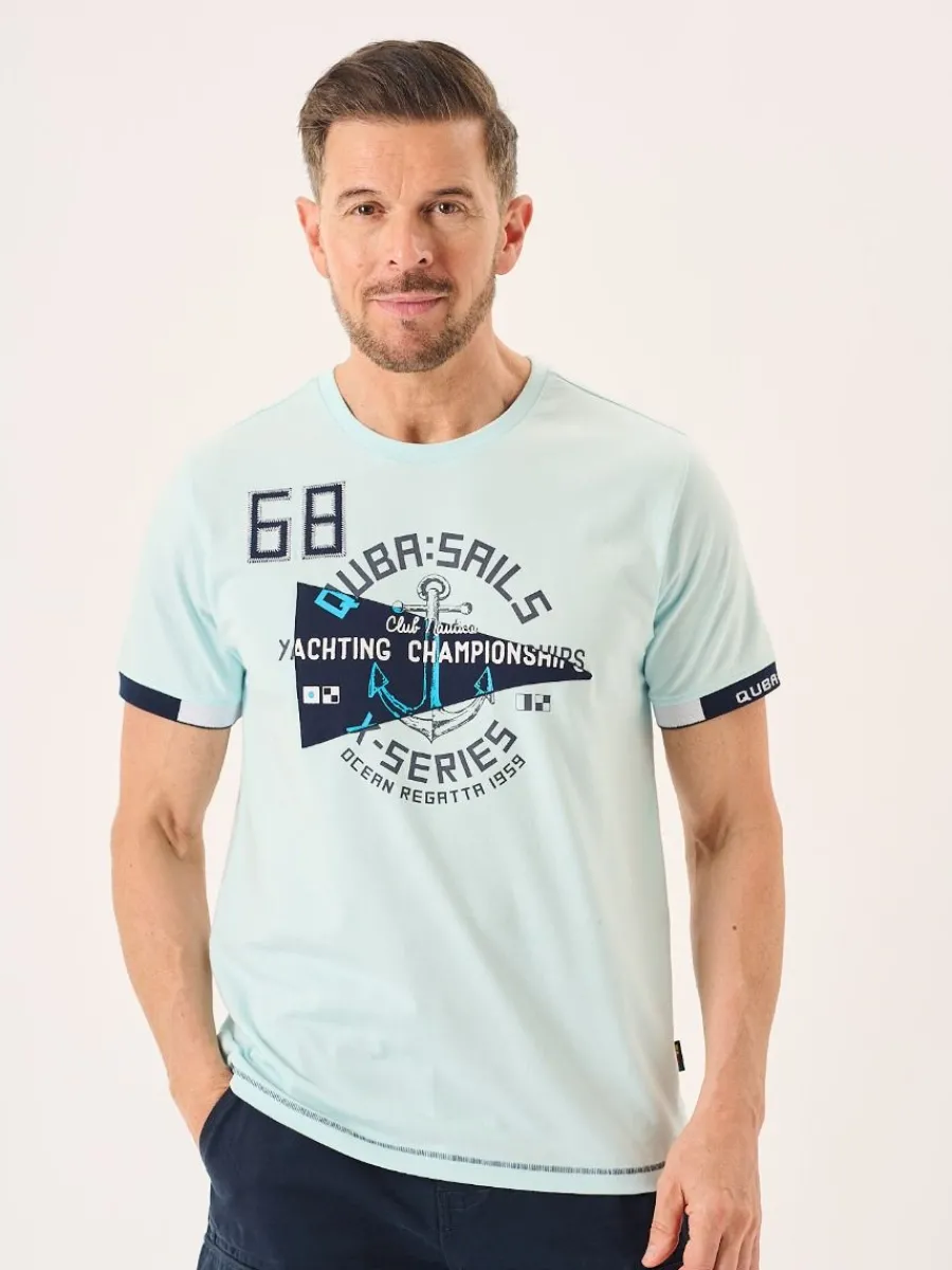 spray_blue_nautical_desig_0.webp Quba & Co Spray Blue Nautical Design Graphic X-Series T-Shirt -Tamron Discount