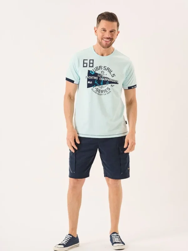 Quba & Co Spray Blue Nautical Design Graphic X-Series T-Shirt -Tamron Discount