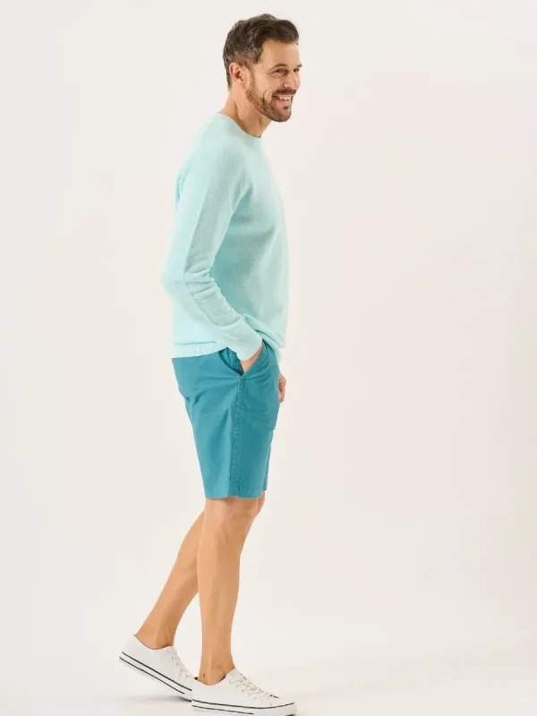 Quba & Co Spray Blue Textured Knit Crew Neck Jumper - Kentsham New