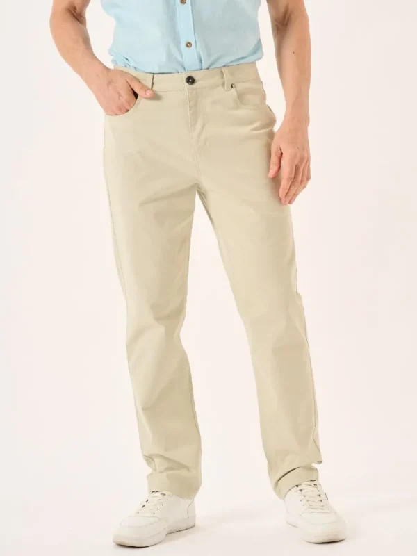 Quba & Co Stone Lifestyle Chino Trousers - Versu Sale