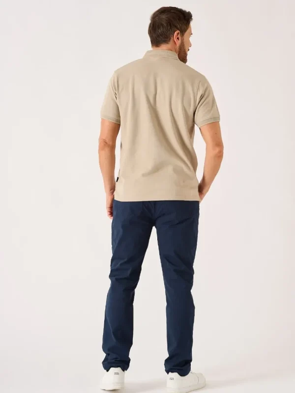Quba & Co Stone Quba And Co Lifestyle Textured Polo Shirt - Harton Online