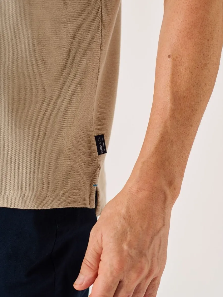 stone_quba_and_co_lifesty_7.webp Quba & Co Stone Quba And Co Lifestyle Textured Polo Shirt - Harton Online