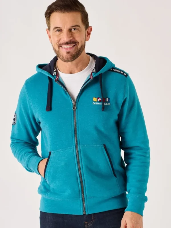 Quba & Co Teal Marl X-Series Zip Through Hoodie - Hulme New