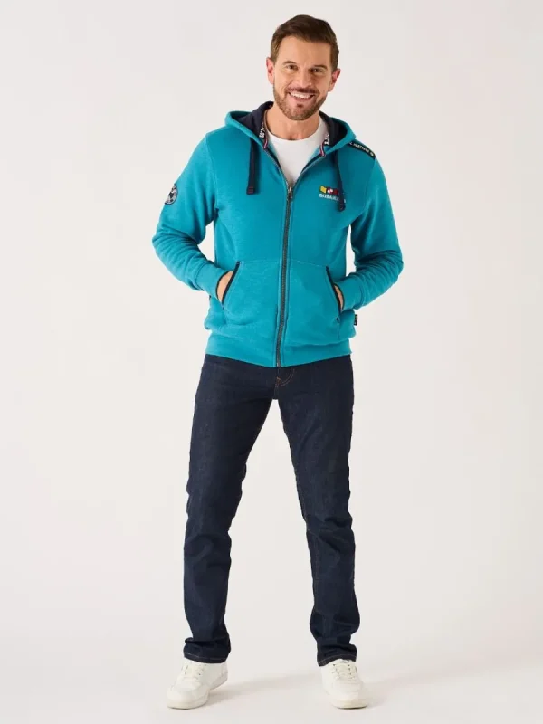 Quba & Co Teal Marl X-Series Zip Through Hoodie - Hulme New