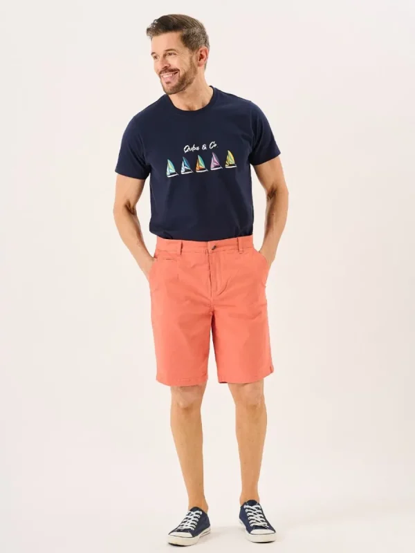 Quba & Co Terracotta Stretch Chino Shorts - Sandor Sale