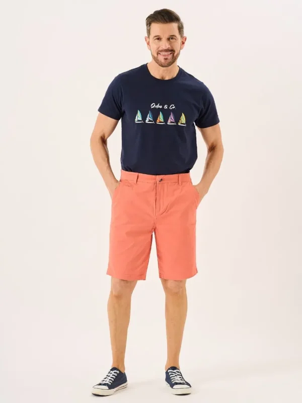 Quba & Co Terracotta Stretch Chino Shorts - Sandor Sale