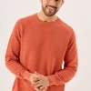 Quba & Co Terracotta Textured Knit Crew Neck Jumper - Kentsham Best