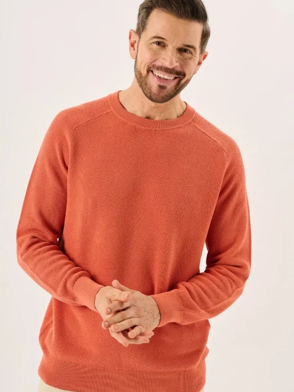 Quba & Co Terracotta Textured Knit Crew Neck Jumper - Kentsham Best