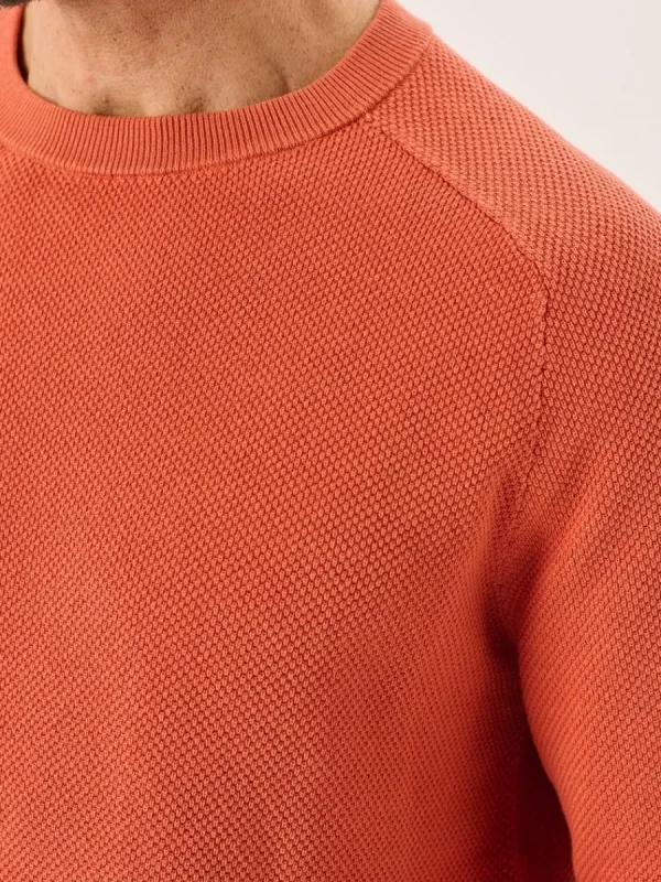 Quba & Co Terracotta Textured Knit Crew Neck Jumper - Kentsham Best