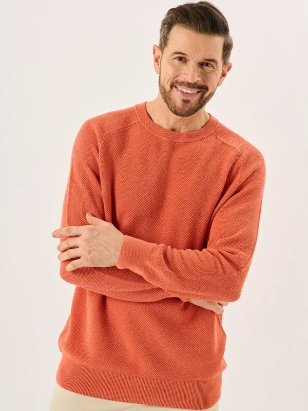 Quba & Co Terracotta Textured Knit Crew Neck Jumper - Kentsham Best