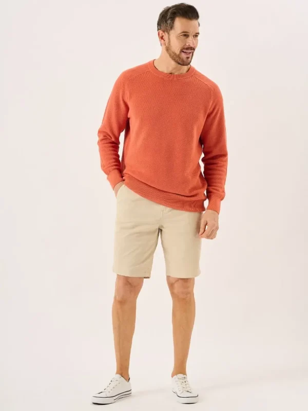 Quba & Co Terracotta Textured Knit Crew Neck Jumper - Kentsham Best