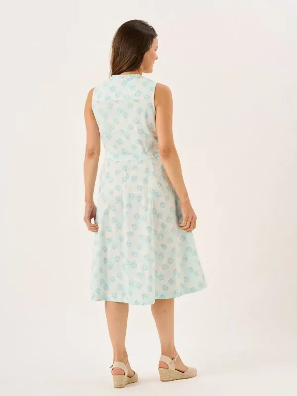 Quba & Co White And Mint Floral Print Sleeveless Midi Dress - Tabitha Online