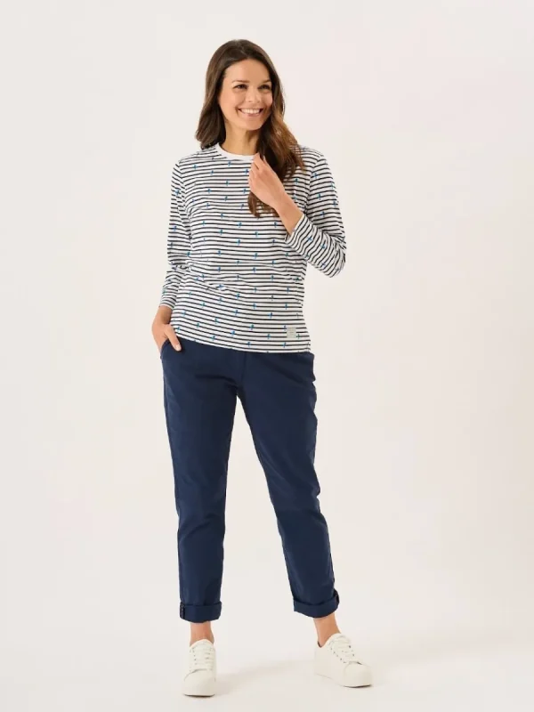 Quba & Co White And Navy 3/4 Sleeve Striped Seahorse Design T-Shirt - Seagal Sale