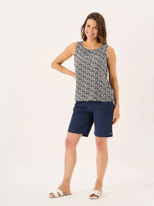 Quba & Co White And Navy Nautical Print Sleeveless Vest Top - Elsie Outlet
