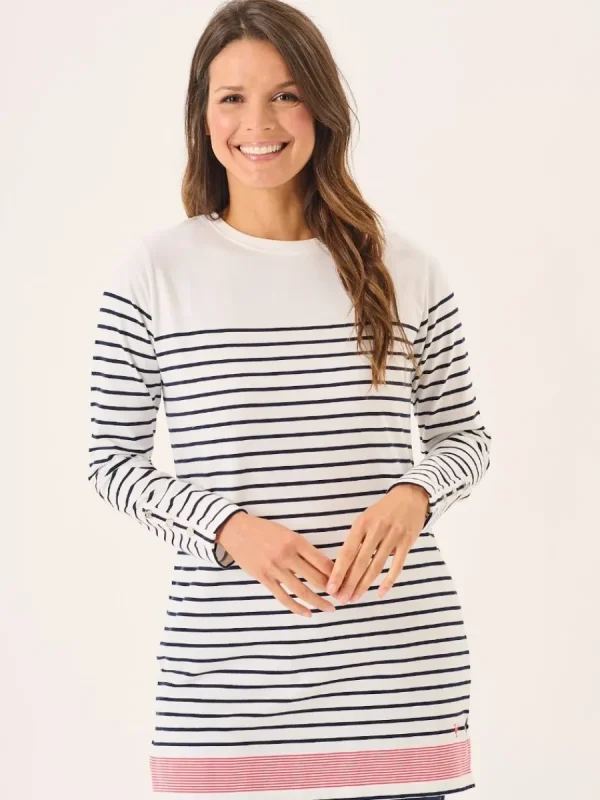 Quba & Co White And Navy Striped Bretton Tunic - Carlotta Clearance