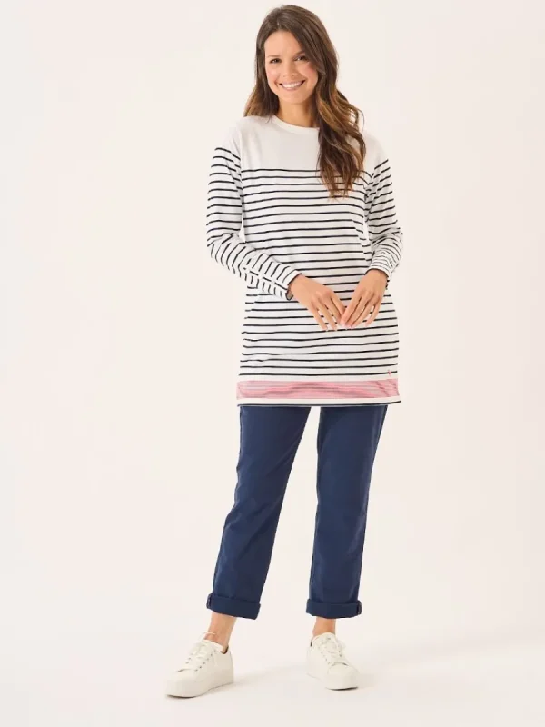 Quba & Co White And Navy Striped Bretton Tunic - Carlotta Clearance