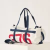 Quba & Co White And Red Small Barrel Bag - Reef Clearance