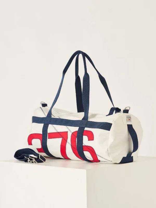 Quba & Co White And Red Small Barrel Bag - Reef Clearance
