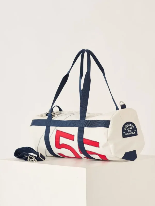 Quba & Co White And Red Small Barrel Bag - Reef Clearance