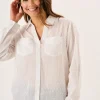 Quba & Co White Long Sleeved Dobby Shirt - Willa Online