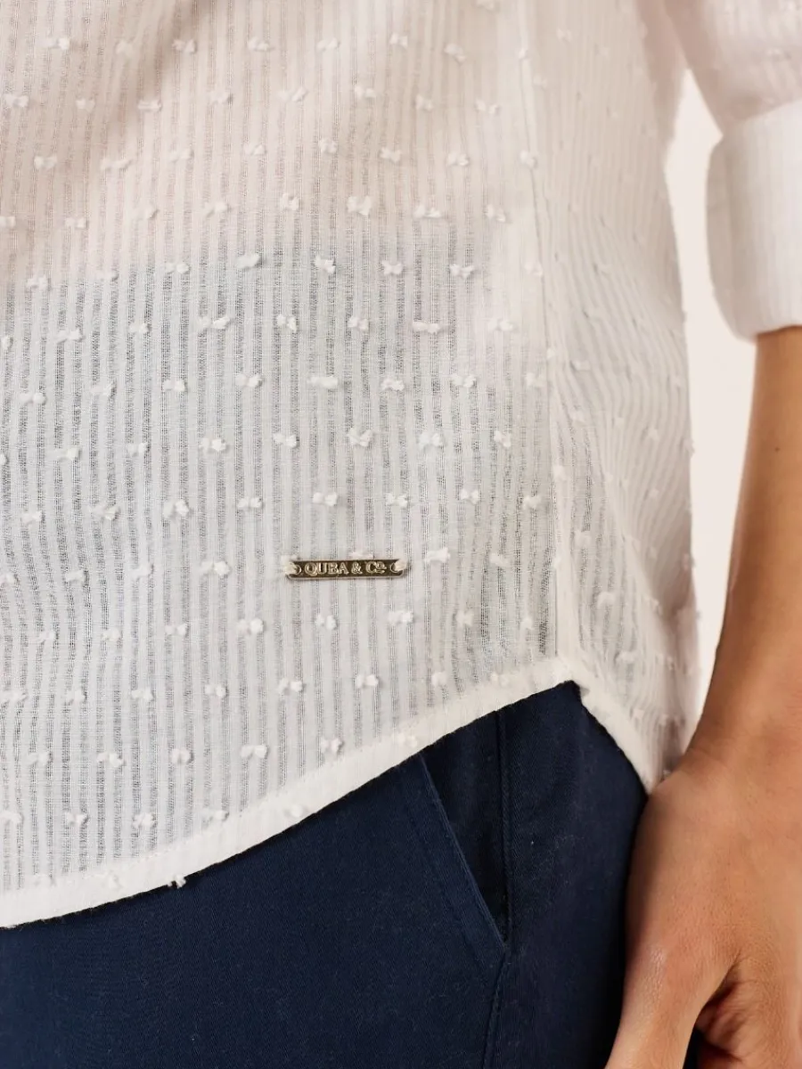 white_long_sleeved_dobby__10.webp Quba & Co White Long Sleeved Dobby Shirt - Willa Online